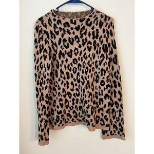 Ann Taylor Cheetah Leopard Print Wool Blend Tunic Sweater Size XS
